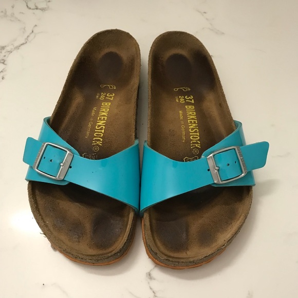 blue patent birkenstocks